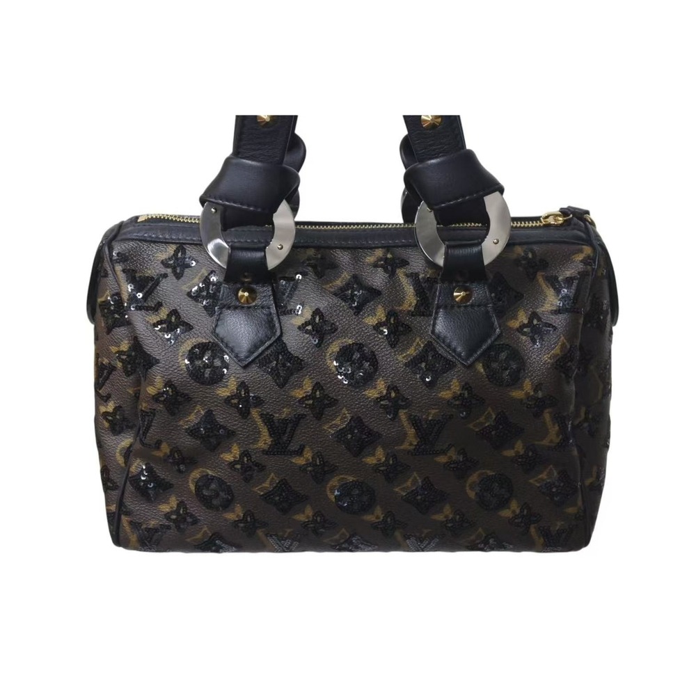 Louis Vuitton Sequins Handbag Eclipse Speedy Monogram Black